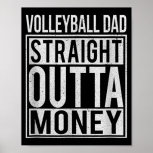Volleyball Pappa Rak Outta Money I Roligt Poster