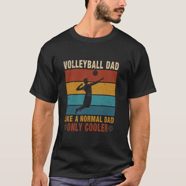 Volleyball Pappa som en vanlig Pappa-färgerfathe T Shirt (Framsida)