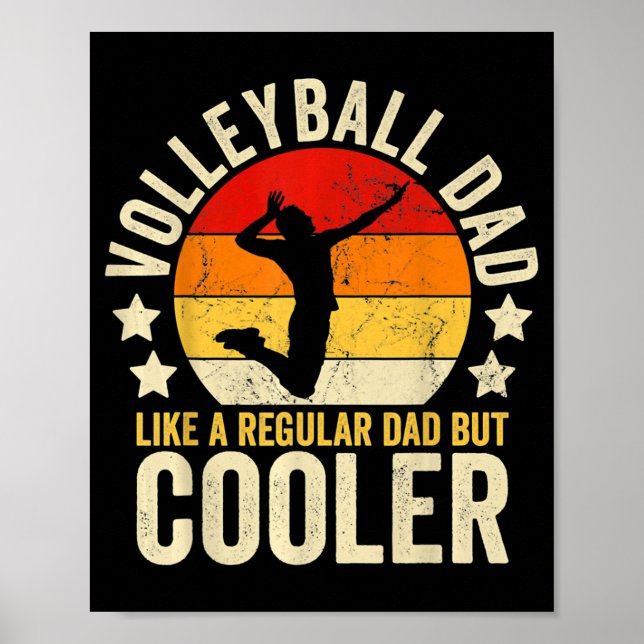 Volleyball Pappa som ett vanligt Pappa men kolerfa Poster (Framsidan)
