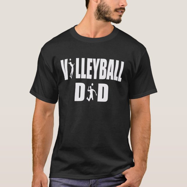 Volleyball Pappa Volleyball Player T Shirt (Framsida)