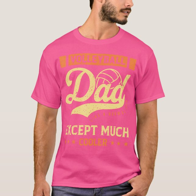 Volleyball Pappa Volleyball Shirt för stödet T (Framsida)