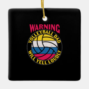 Volleyball Pappa Yell Louely Julgransprydnad Keramik