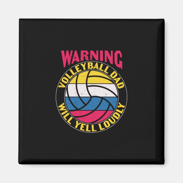 Volleyball Pappa Yell Louely Magnet (Framsidan)