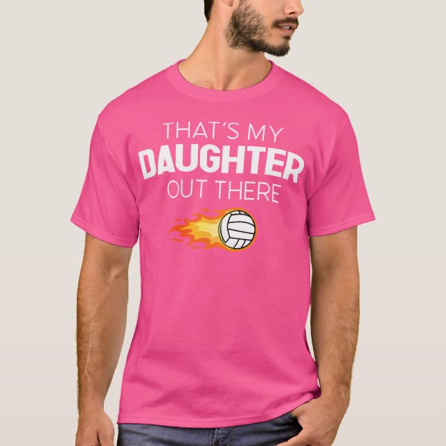 Volleyball Paret min dotter spelar Volleyball T Shirt (Framsida)
