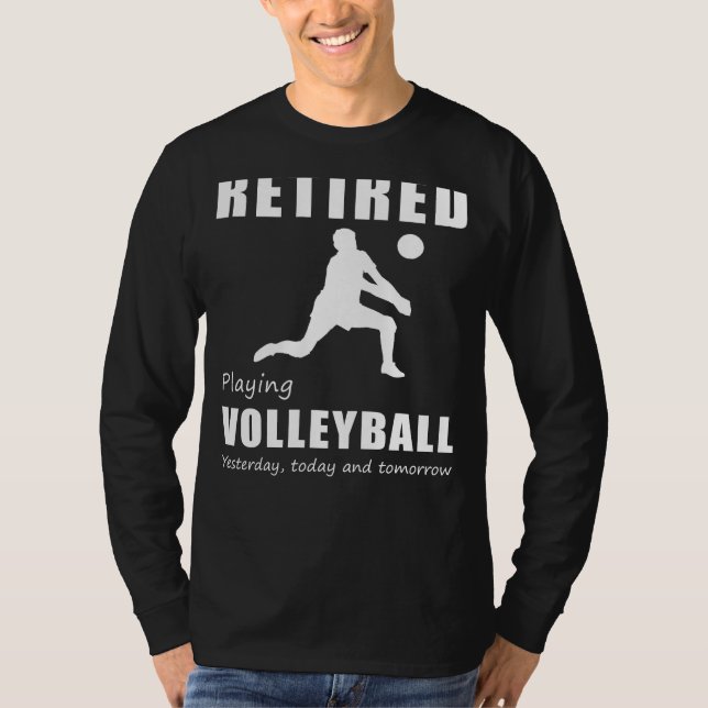 Volleyball Pension Smash - pensionerad som spelar T Shirt (Framsida)