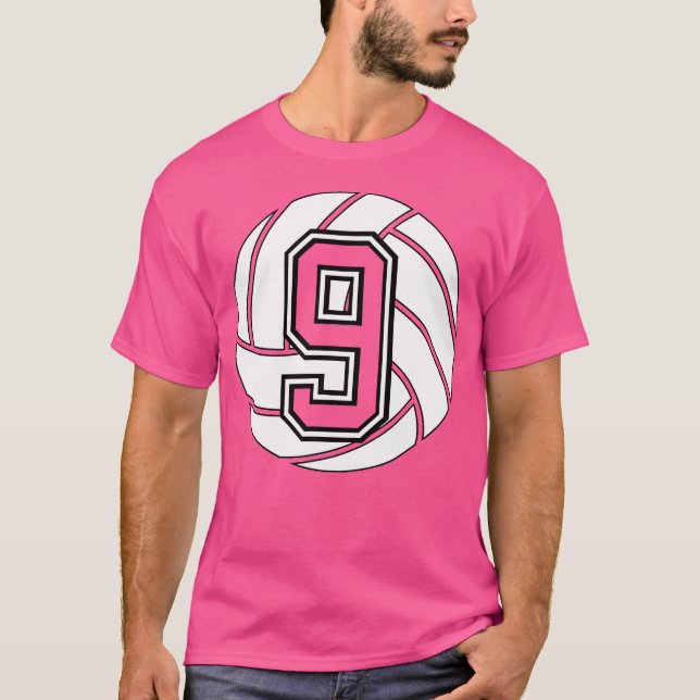 Volleyball Player 9 Volleyball Mamma Pappa nummer  T Shirt (Framsida)