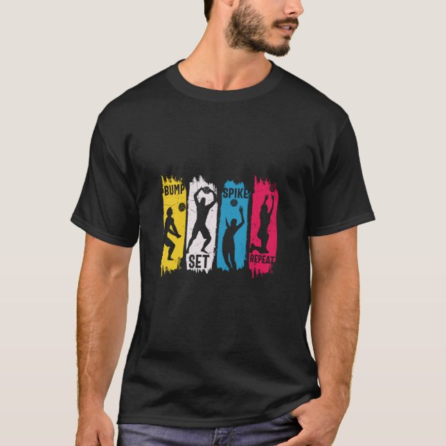 Volleyball Player | Ange Spike Upprepa T Shirt (Framsida)