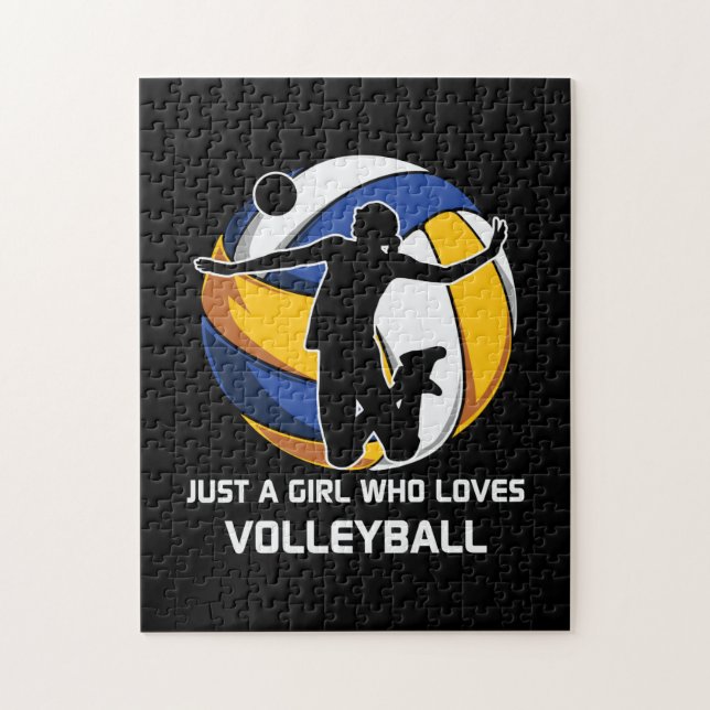 Volleyball Player är bara en flicka som Kärlek vol Pussel (Vertikal)