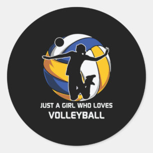 Volleyball Player är bara en flicka som Kärlek vol Runt Klistermärke