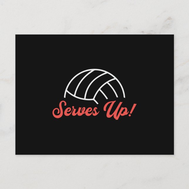 Volleyball Player betjänar upp Boll Beach Volleyba Vykort (Framsida)