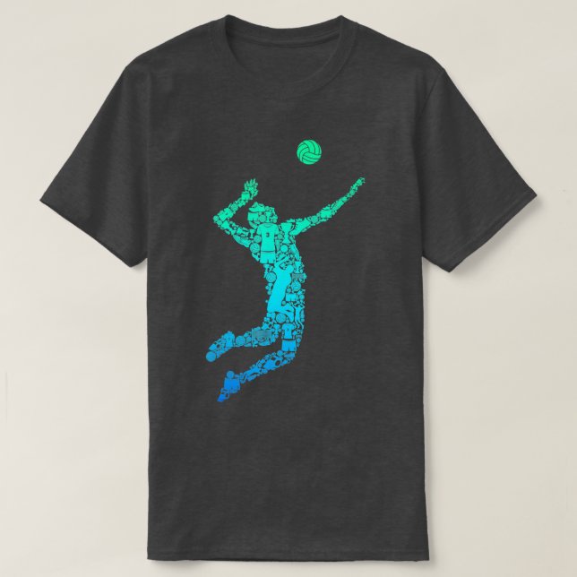 Volleyball Player Boys Manar Youth T Shirt (Design framsida)