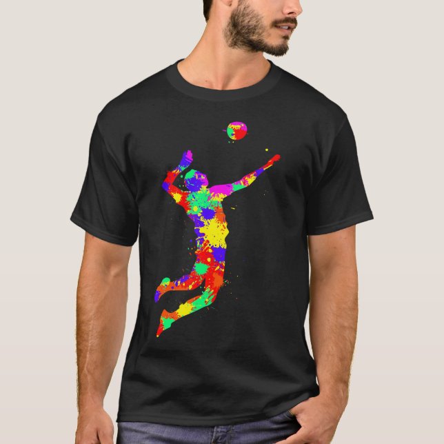 Volleyball Player Boys Youth T Shirt (Framsida)