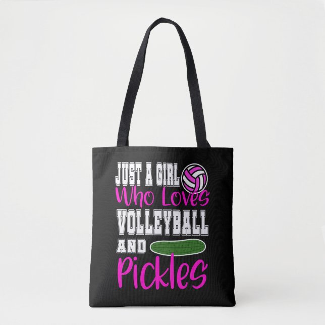 Volleyball Player Coach Pickle Älskare Funny Gift Tygkasse (Framsida)
