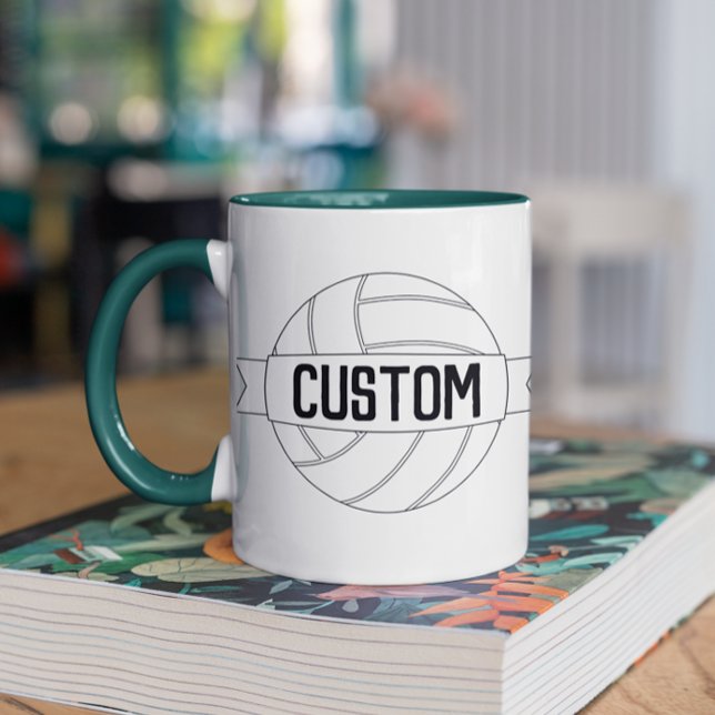 Volleyball Player eller Coach Anpassningsbar Team  Mugg (Volleyball mug with custom team name or text)