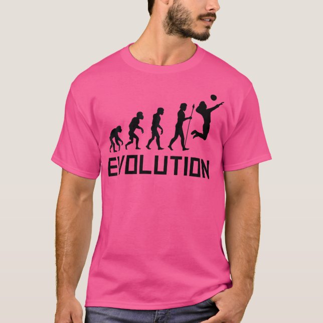 Volleyball Player Evolution Funny Volleyball T Shirt (Framsida)