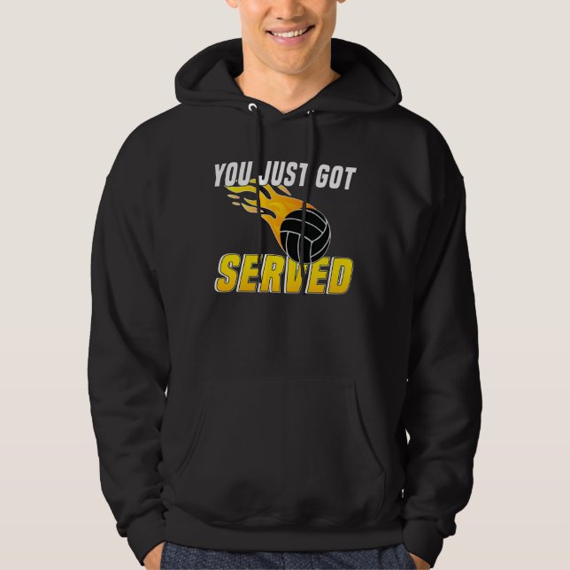 Volleyball Player  Flame Hoodie (Framsida)