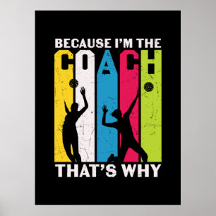 Volleyball Player För att jag är klocka Poster