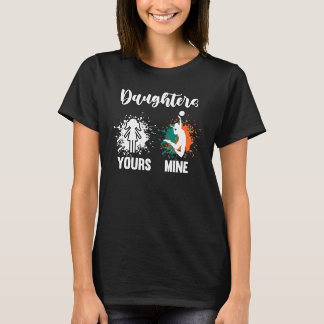 Volleyball Player föräldradotter din mamma T Shirt (Framsida)