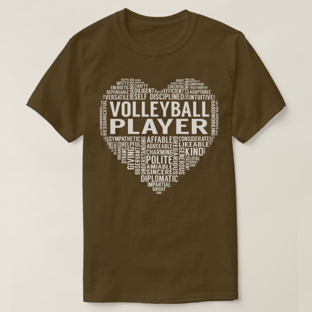 Volleyball Player Heart T Shirt (Design framsida)
