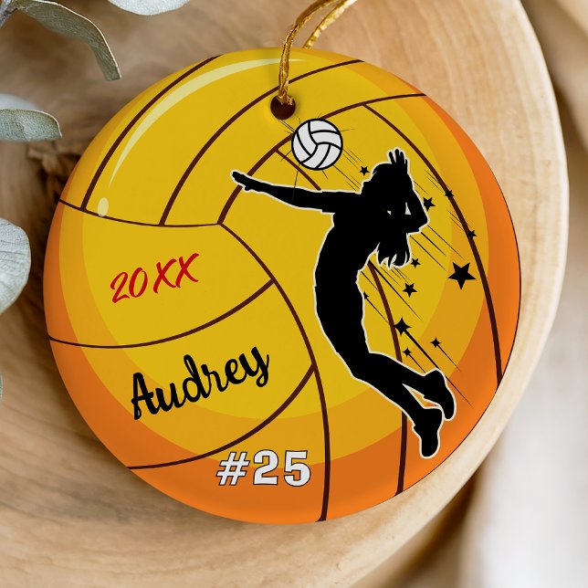 volleyball player-idrottsman-anpassningsbar julgransprydnad keramik (Skapare uppladdad)