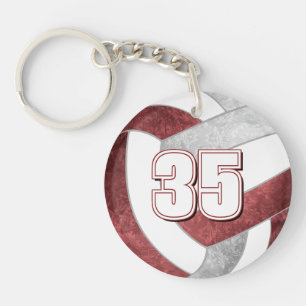 Volleyball player jersey-nummer maroon grått