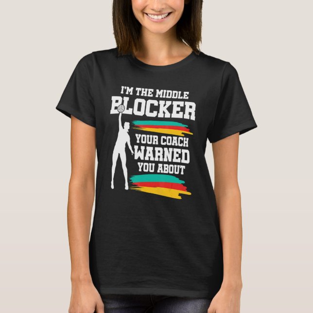 Volleyball Player Mitten Blocker T Shirt (Framsida)