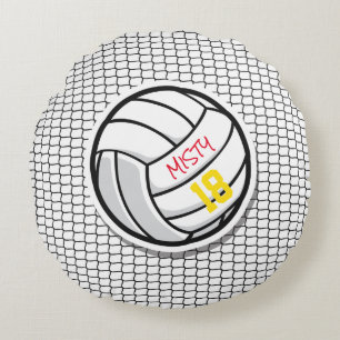 Volleyball Player Namn Number Net Sports Roligt Rund Kudde