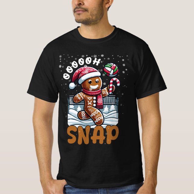 Volleyball Player-Pepparkaksgubben - Blocke T Shirt (Framsida)