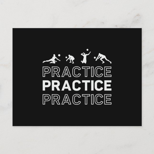 Volleyball Player Practice Practice Beach Vykort (Framsida)