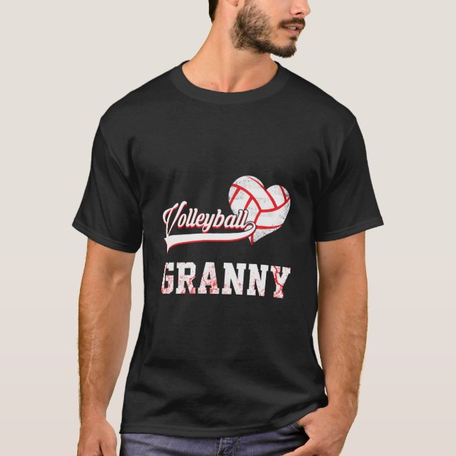 Volleyball Player presenterar Volleyball Granny T Shirt (Framsida)