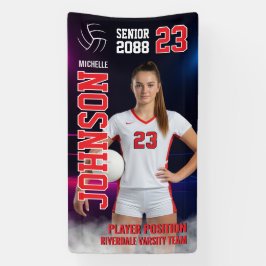 Volleyball Player Senior Class Photo Neon Light
