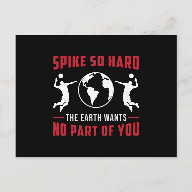 Volleyball Player-Spiket är så svårt för Volleybal Vykort (Framsida)