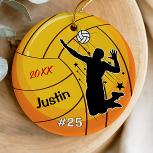 volleyball player sport boyens idrottsman anpassni julgransprydnad keramik