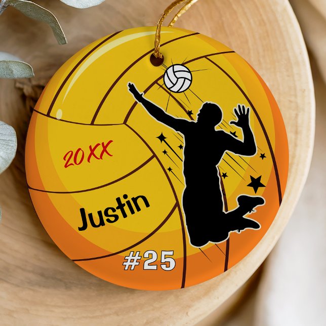 volleyball player sport boyens idrottsman anpassni julgransprydnad keramik (Skapare uppladdad)