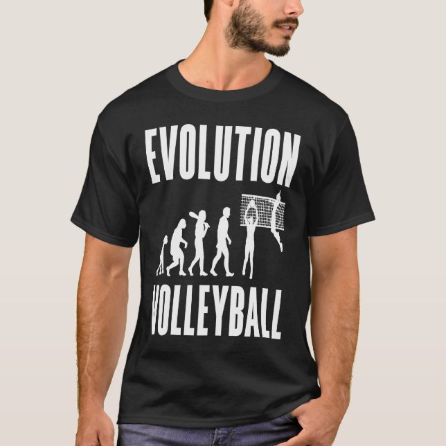 Volleyball Player Sport Retro Evolution Volleyball T Shirt (Framsida)