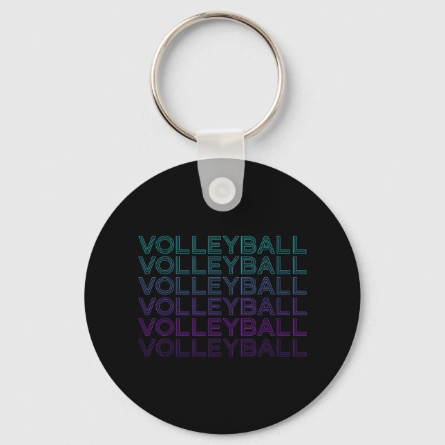 Volleyball Player Team Coach Trainer Retro Nyckelring (Framsida)