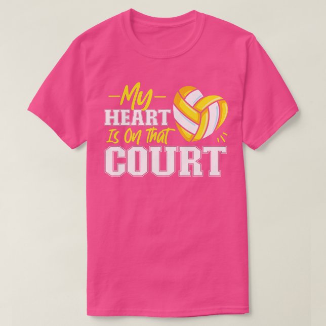 Volleyball Player Team My Heart Is On That Court  T Shirt (Design framsida)