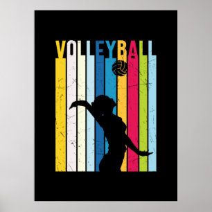 Volleyball Player   Vintage Volleyball Poster
