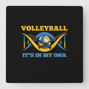 Volleyball Player Volleyball är i mitt DNA Fyrkantig Klocka