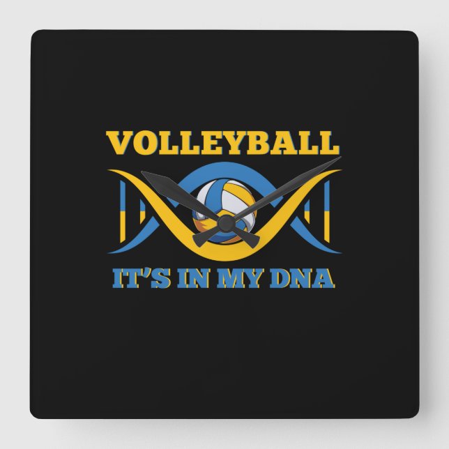 Volleyball Player | Volleyball är i mitt DNA Fyrkantig Klocka (Framsida)