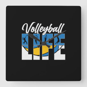 Volleyball Player Volleyball Life Fyrkantig Klocka