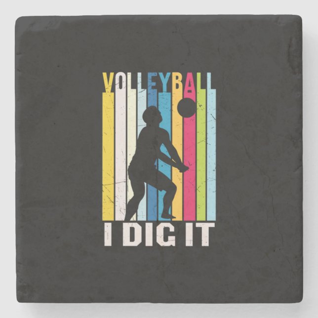 Volleyball Player | Volleyboll jag Gräver Stenunderlägg (Framsidan)
