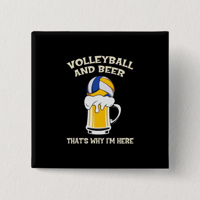 Volleyball Player | Volleyboll och öl Knapp (Framsida)