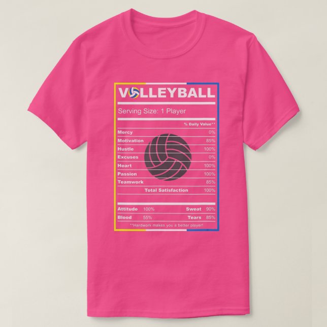 Volleyball PlayerFunny Volleyball Nutrition Facts T Shirt (Design framsida)