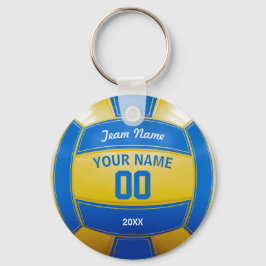 Volleyball Player's Namn Year Team Blue and Gult Nyckelring