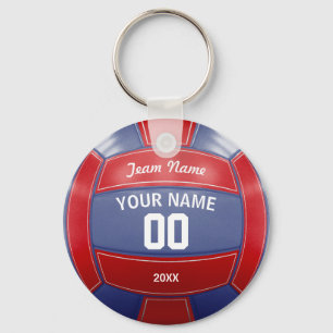Volleyball Player's Namn Year Team Red and Blue Nyckelring