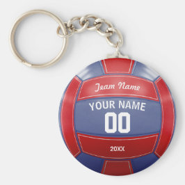 Volleyball Player's Namn Year Team Red and Blue Nyckelring