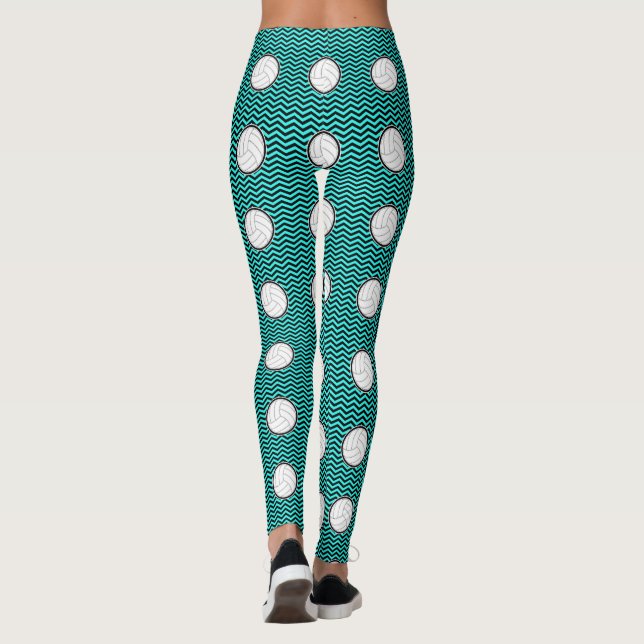Volleyball Plocka A Färg Chevron Leggings (Baksida)