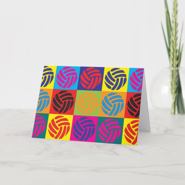 Volleyball Pop Art Kort (Framsida)