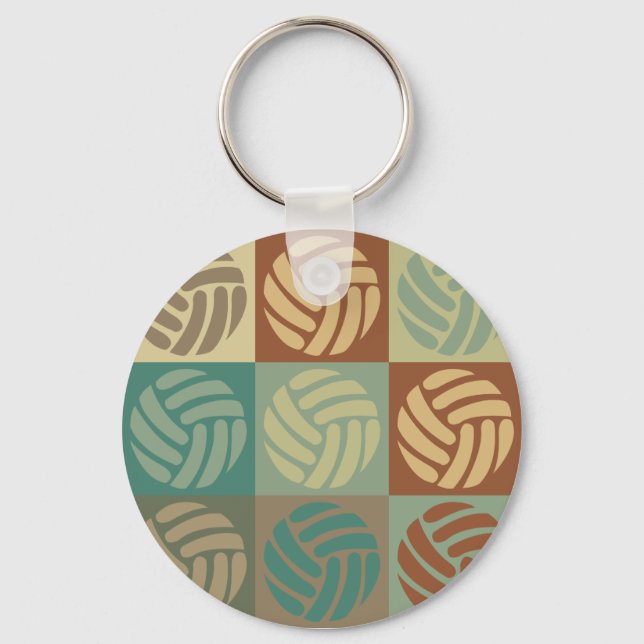 Volleyball Pop Art Nyckelring (Framsida)